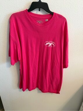 Obermeyer Bright Pink Short Sleeve Tee with Small White Graphic Duck Dynasty